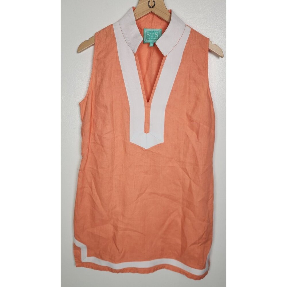 Sail to Sable Orange and White Sleeveless Dress